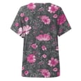 thumbnail image 5 of vigerkar Casual Tops for Women Boho Floral Printed V-Neck Vintage Short Sleeve Summer T Shirts (Grey, S), 5 of 9