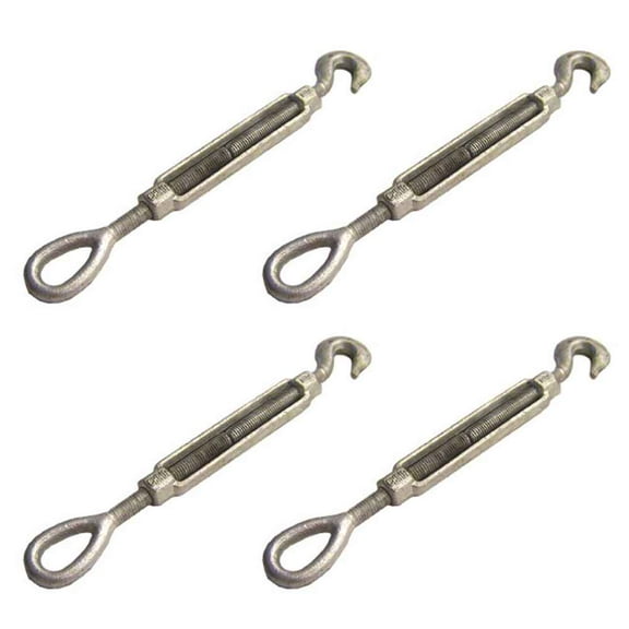 Galvanized Turnbuckle - Hook & Eye - 5/8" x 6" - 4 Pack