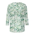 thumbnail image 6 of JTZGDY 3/4 Sleeve Tops for Women Dressy Casual Summer Tie Dye Gradient Color Print T-Shirts Lightweight Comfy Floral Pattern Graphic Tunic Tees Blouse Multicolor#14 XL, 6 of 6