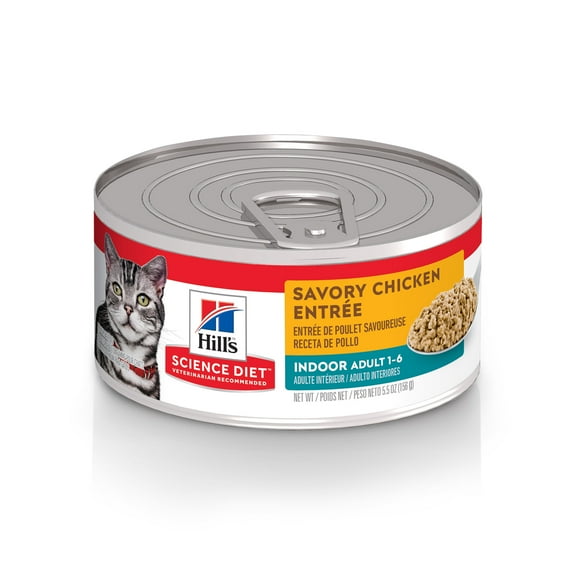 Hill's Science Diet Indoor Savory Chicken Wet Cat Food, 5.5oz Can 24pk