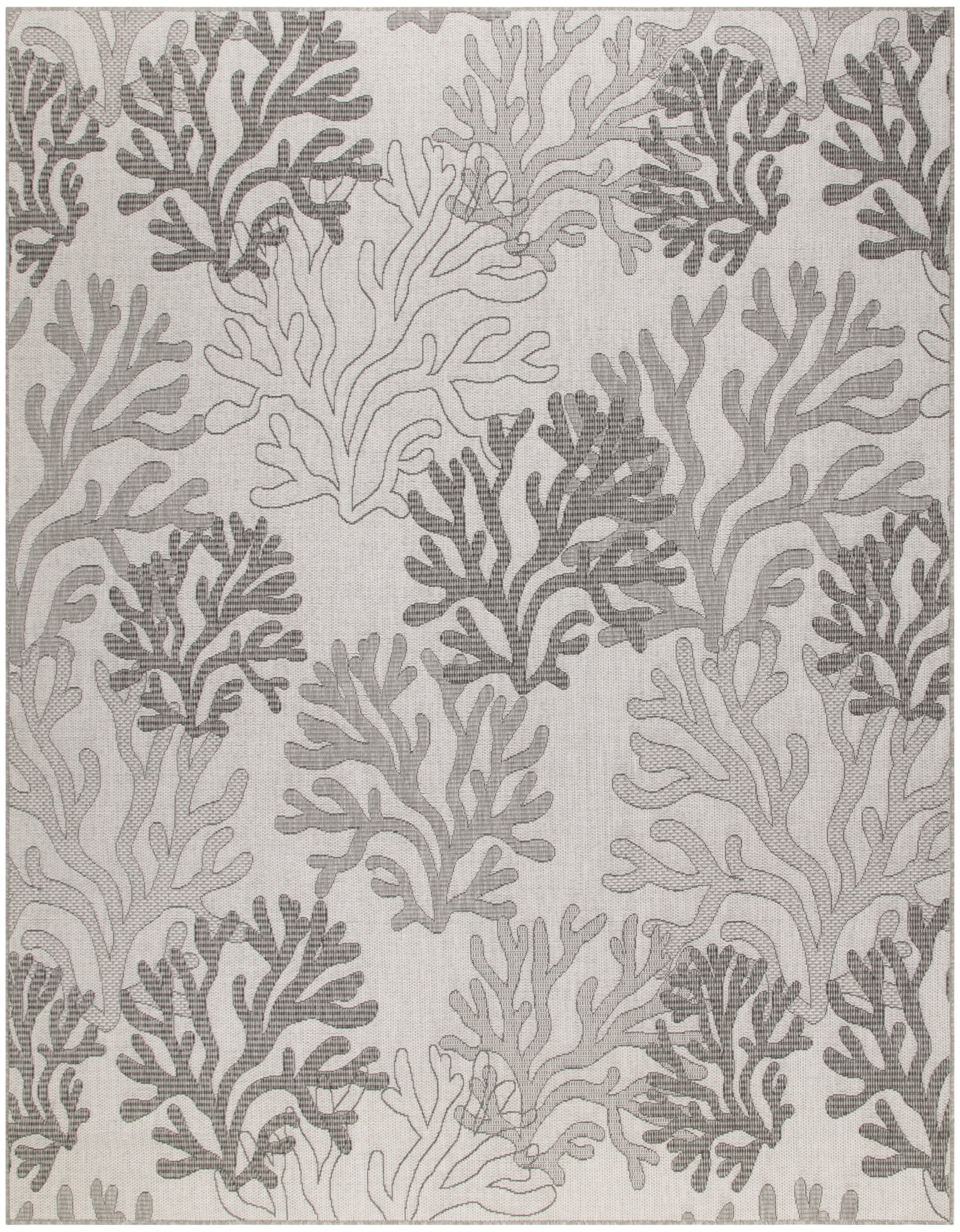 Nourison Garden Oasis Indoor/Outdoor Grey 9' x 12' Area Rug (9x12)