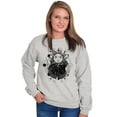thumbnail image 4 of Celestial Sun Space Hands Spiritual Unisex Plus Fleece Graphic Sweatshirt Brisco Brands 4X, 4 of 5