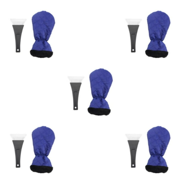 kurtrusly 2pack/lot Ice Scraper Mitten Ergonomic Ensures Comfort And Efficiency Durable blue 5Set