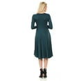 thumbnail image 3 of Pastel by Vivienne Women's Fit and Flare Midi Dress Hunter-Green Medium, 3 of 3
