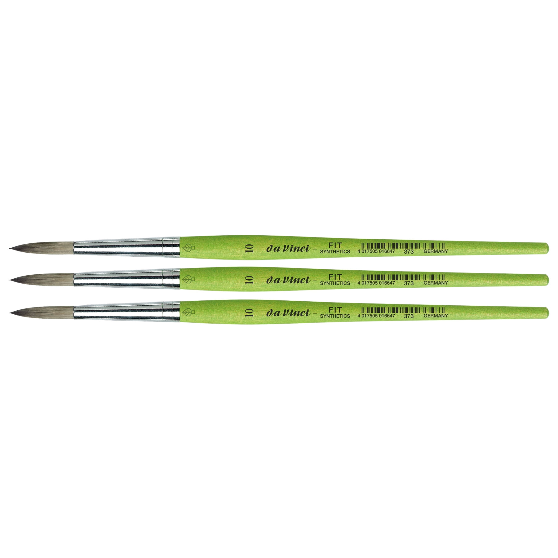 da Vinci FIT Synthetics Student Brush, Synthetic, Acrylic & Tempera, Round, Series 373, Size 10, Pack of 3