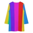 thumbnail image 3 of Rainbow Stripes Loose Dress Evening Dress Summer Dresses for Women Luxury Dress Long Sleeved Dress, 3 of 4