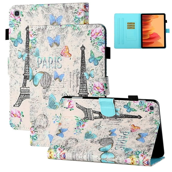 Allytech Galaxy Tab A7 10.4" Case, T500 T505 Case, Smart Cover Auto Sleep Wake Slim Shell Kickstand Shockproof Patterned Case Cover for Samsung Galaxy Tab A7 10.4" 2020 T500, Butterfly Tower