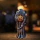 thumbnail image 3 of Escultura de resina duradera con forma de cabeza de calabaza y jinete para Halloween, enano festivo B, 3 of 9