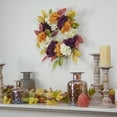 thumbnail image 2 of Northlight Hydrangeas and Leaves Twig Artificial Floral Wreath, Orange 20-Inch, 2 of 4