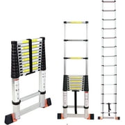 REDCAMP 12.5/8.5 FT Aluminum Telescoping Ladder, Lightweight Extension Ladder with Stabilizer, Collapsible Ladder for RV Home, 330lbs Weight Capacity