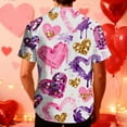 thumbnail image 6 of Stamzod Mens Vacation Shirts Summer Beach Short Sleeve Button Up Shirt Lover Heart Hawaiian Shirts for Men White B XXL, 6 of 9