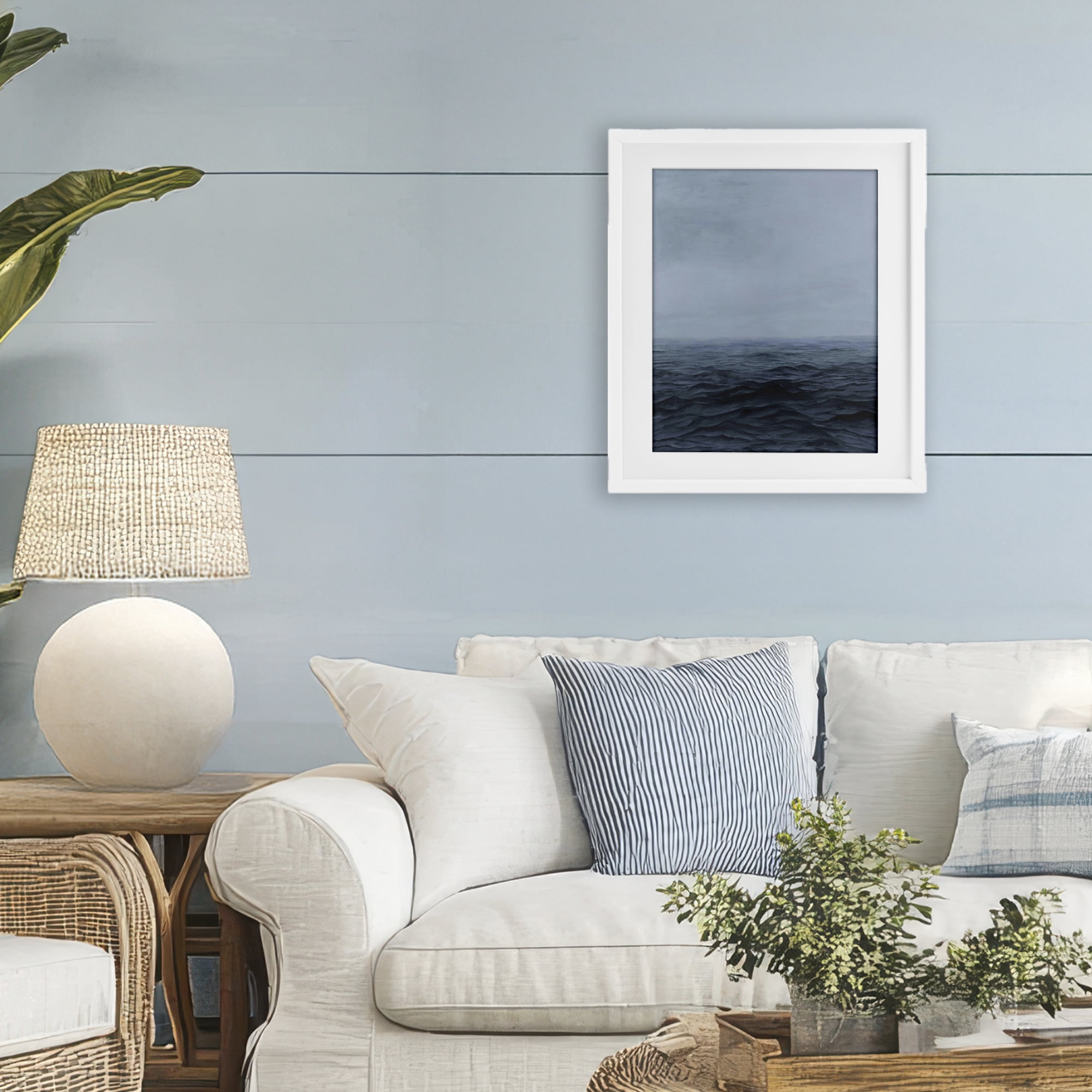 Stupell Industries Vast Ocean Expanse White Framed Print Under Glass, design by Michael Willett