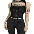 thumbnail image 1 of Women‘s Summer Tank Tops Sleeveless Solid Color Lace Strappy Camisole Slim Fit Vest, 1 of 7