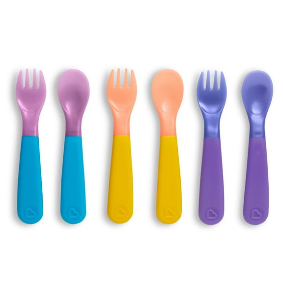 Munchkin® Color Reveal Color Changing Toddler Forks and Spoons, 0.24 lbs., 6 Pack