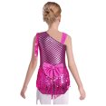 thumbnail image 2 of TiaoBug Kids Girls Sequins Tassels Gymnastics Leotards Ballet Modern Jazz Latin Dance Bodysuit Dancewear Top Hot Pink 10, 2 of 7