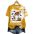 thumbnail image 4 of Hessimy Halloween Shirts for women's Boo T Shirt Cute Ghost Graphic Tees Halloween Spooky Season Short Sleeve Tee Tops(Yellow,L), 4 of 5