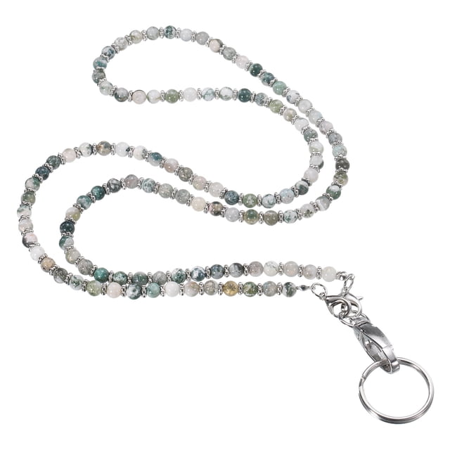 Cinta para Insignias de 34.6" de Uxcell para Maestros con Clips para Mujeres, Cinta de Cuentas, Regalos Lindos para Maestros, Cadenas de Llaveros, Cian