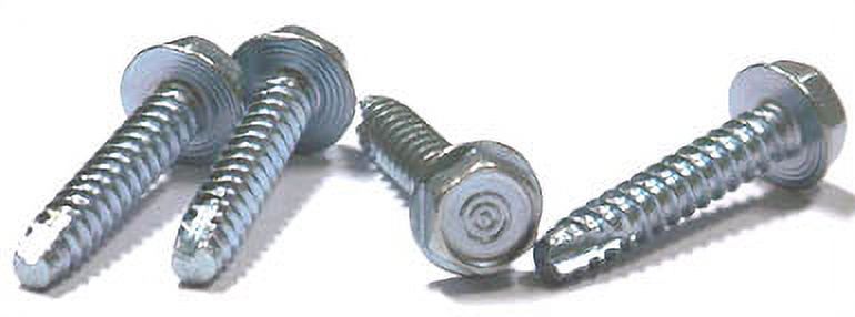 Warren Fastenings #8 X 1 Inch Indented Hex Washer Head Sheet Metal Screws – Type A, Zinc Plated, Slotted, 1000 Count