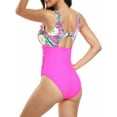 thumbnail image 5 of EYIIYE Maillot de Bain une Pièce d'Été pour Femmes P-2TG Sans Manches Court Col Rond Imprimé Floral Mode Plage, 5 of 5