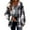 Gray, variant on hoksml Fashion Women's Hooded Coats Flannels Plaid Button Down Long Sleeve Jackets Mid-length Outerwear Plus Size Tops