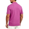 thumbnail image 4 of Polo Shirts for Men Pique Short Sleeve T-Shirts 3 Buttons Classic Fit Casual Performance Golf Shirts Purple XL, 4 of 9