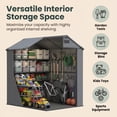 thumbnail image 5 of Patiowell 4'x6' Outdoor Storage Shed – Heavy-Duty Double-Wall Resin, Lockable Door with Window, Built-in Ventilation, Strong Floor, Quick DIY Assembly for Garden & Tool Storage, Dark Gray, 5 of 7