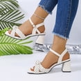 thumbnail image 6 of Bkhluea Women Polka Dot Knotted Ankle Strap Block Heel Sandals Adjustable Buckle Footwear For Party Casual Outdoor Daily Summer, 6 of 7