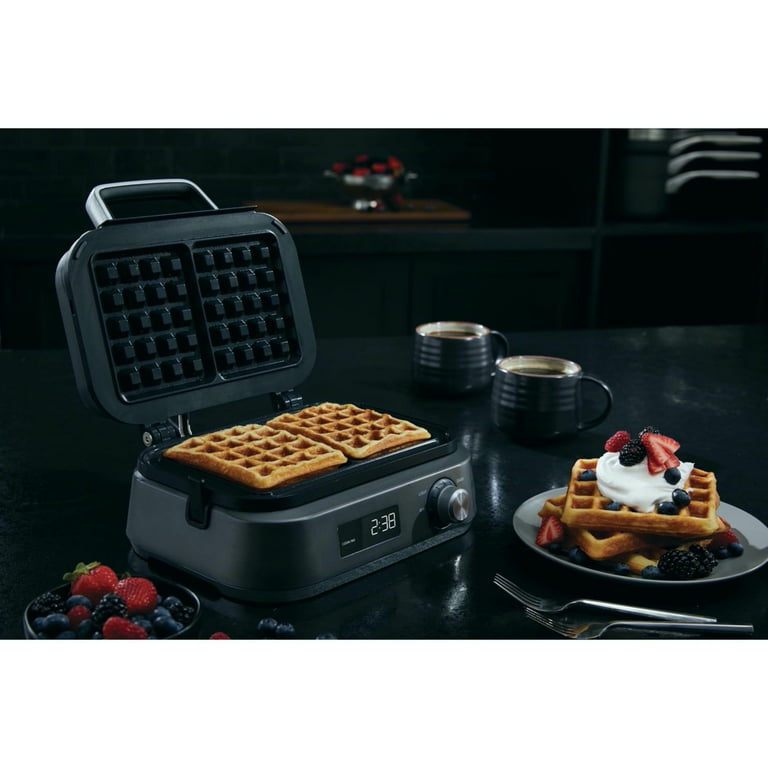Calphalon Intellicrisp Waffle Maker, Easy Cooking, Nonstick, Dark