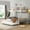 Brown+White, variant on Bunk Bed Twin Over Full with Trundle, Metal Loft Bed with 2 Side Ladders, Twin Size Trundle Bed with Wheels, Space-Saving, No Box Spring Needed, Black+Brown