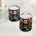 thumbnail image 2 of Yayeee 2 Pack Qtip Holder Bathroom Cotton Swab Canister with Lid Clear Dispenser Set, Simple Floral, 2 of 6