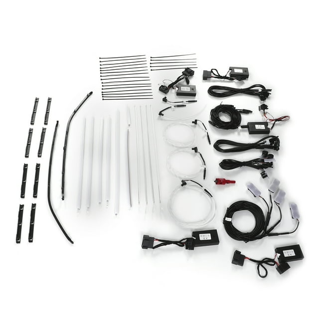 Luz ambiental para el espacio para los pies, tiras de luz interior Perfect Fitness 21 posiciones para el reemplazo del controlador MMI para Q5 FY 2018,Tira de luz interior Kit de luz ambiental Tira de Higoodz Piezas Y Accesorios De Autos