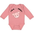thumbnail image 3 of Inktastic I'm a Pig Deal Cute Pig Pun Boys or Girls Long Sleeve Baby Bodysuit, 3 of 5