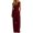 Wine, variant on FASHOFT Womens Jumpsuits Solid Color Sleeveless V Neck Waist Cinched Design Wide Leg With Pockets One Piece Casual Romper For Daily Wear Jumpsuits Black