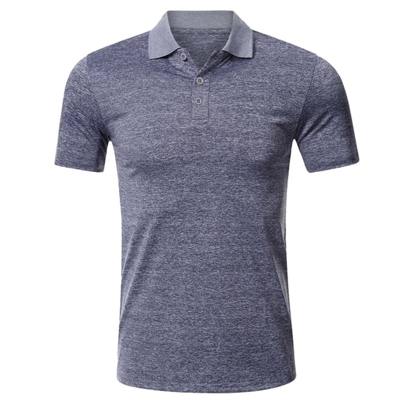JIAYUE Mens Polo Shirts Business Button Turndown Collar Classic Solid Color Casual Loose Fit Cozy Short Sleeve Versatiel Breathable Male Tops