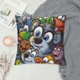 thumbnail image 2 of SHERONV Cartoon Animals Expressions Furry Art Decorative Throw Pillow Cover for Home Couch Living Room Bed Sofa High-Quality 1PC 20x20in, 2 of 5