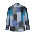 thumbnail image 5 of Aueoeo Men'S Regular Fits Dress Shirts Trend Color Block Shirt Long Sleeved Button Up Collar Shirt With Contrasting Color Blocks Light Blue XL, 5 of 6
