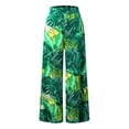 thumbnail image 4 of DHFJKG Women's Boho Pants High Waisted Wide Leg Floral Printed Flowy Palazzo Summer Beach Vacation Clothes Trendy Trousers, 4 of 8