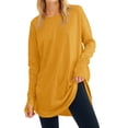 thumbnail image 2 of Solid Color Women Long Sleeve Casual Loose Shirt Tops, 2 of 5