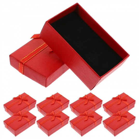 24Pcs Jewelry Box EarEarring Gift Box Jewelry Gift Box Earring Boxes Packing Boxes (Red/Golden)