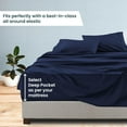 thumbnail image 4 of Queen Size Sheet Set, 600 Thread Count Pima Cotton Bed Sheet Set, 100% Soft & Durable, Available in 26-30 Inch Mattresses, Soft & Durable Bedding Queen Size (Solid, Navy Blue), 4 of 5