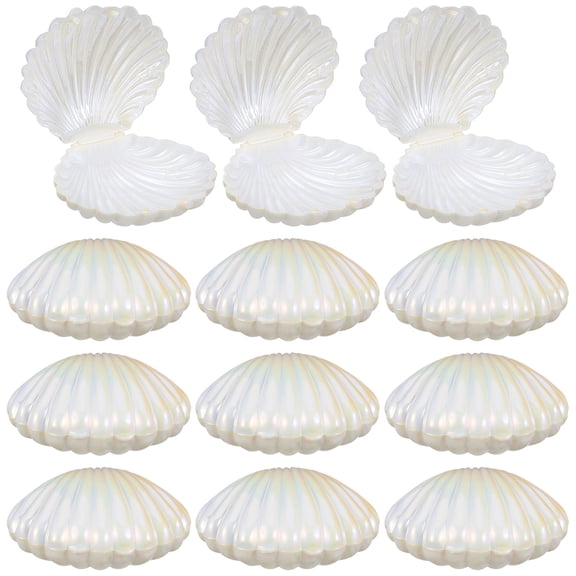 TABLZONE 25-Piece White Mermaid Seashell Boxes for Candy Holders and Jewelry Storage Party Favors