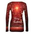 thumbnail image 6 of Christmas Graphic T-Shirt for Women Long Sleeve - Soft Slim Fit Crewneck Top, Cute Holiday Print Casual Tee, 6 of 7