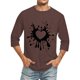 thumbnail image 2 of Camisetas de Manga Larga para Hombres, Día de San Valentín Impreso 3/4 Manga Camiseta de Fitness, Mezcla de Algodón Casual, 2 of 9