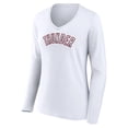 thumbnail image 2 of Women's White Oklahoma City Thunder Alternate Logo V-Neck Long Sleeve T-Shirt, 2 of 3