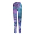 thumbnail image 4 of Gkeoshab Yoga Pants Women's Cosmic Print Yoga Leggings Universe Themed Base Layer Pants Milk Silk Grinding for Spring Summer Light Violet L, 4 of 5
