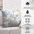 thumbnail image 3 of Summer Beachy Pillow Covers 16x16 Set of 2 Coastal Coral Throw Pillow Covers Seashell Starfish Pillow Case for Living Room Bedroom Home Decor, Cotton Linen, 3 of 6