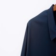 thumbnail image 6 of KeShDi Men's T-Shirts Men's Solid Color Sport Shirt with Zip-Up Lapel Long Sleeve Lapel Top/Shirt Navy 2X, 6 of 7