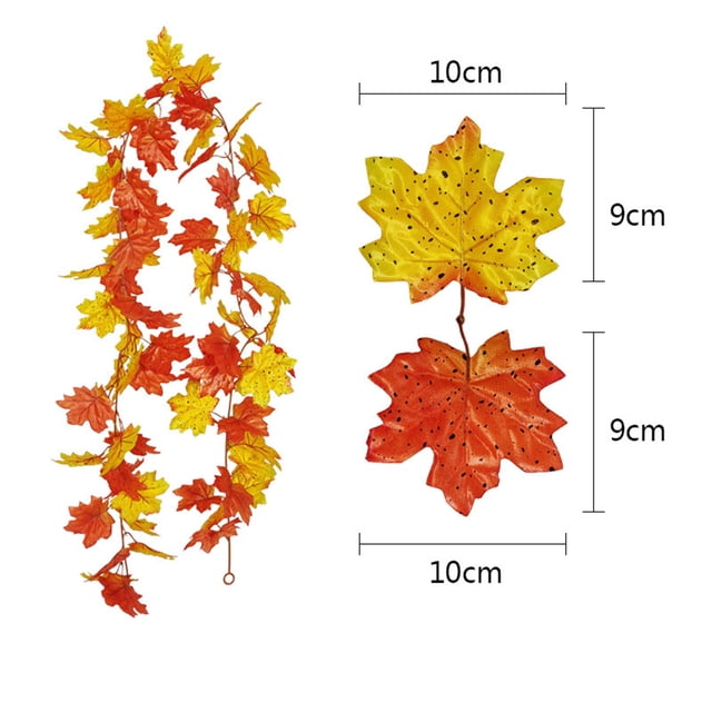 AKEGAMN Fall Decor Festival Simulation Maple Leaf Rattan Decoration Christmas Party Wall Hanging Maple Leaf Rattan