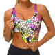thumbnail image 3 of Balery Colorful Tie Dye Stained Glass 3 Sujetadores deportivos con espalda cruzada para mujer, acolchados, sin costuras, de alto impacto, ideales para yoga, gimnasio, entrenamiento y fitness.-Medium, 3 of 8