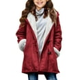 thumbnail image 3 of Jinhomg Winter Jackets for Girls Sherpa Lined Jacket Kids Winter Warm Cozy Horn Button Down Coats Faux Suede Pea Coat Outerwear 12 Years, 3 of 6
